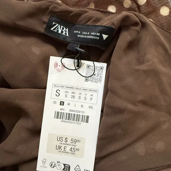 Zara Ruffled Polka Dot Dress - Picture 3 of 3